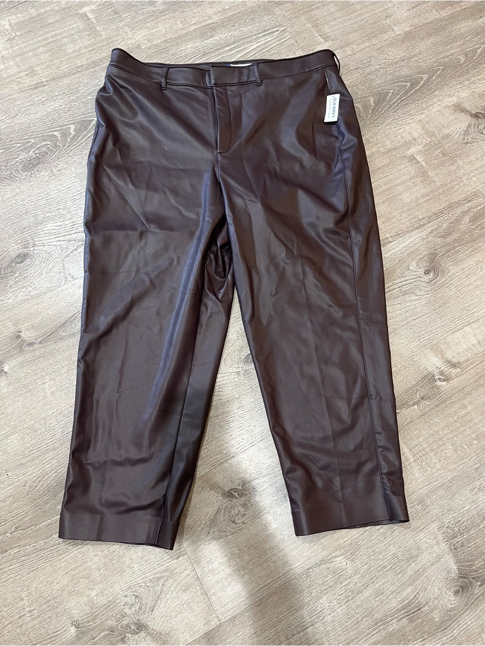 Old Navy Women’s Faux Leather Pixie Straight Pants - Dark Brown